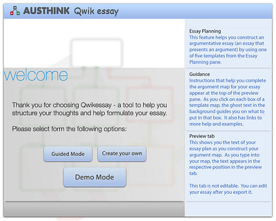 Austhink - Qwik Essay flash learning ui ux