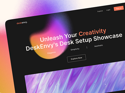 Deskenvy - Web App For Explore and Appreciate Beautiful Desk creativeworkspace gallery website homepage ui webappdesign webdesign