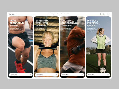 T.F. sports category cards branding cardio cards e commerce football gym interaction minimal minimalism modern running sport ui ux web design