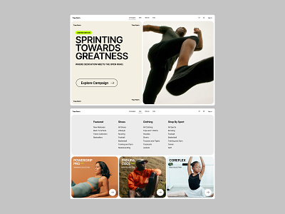 Campaign & Categories branding campaign categories menu clean design e commerce menu minimal minimalism running sport ui ux web design