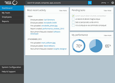 PageUp People Quest Dashboard (Dark Theme) australia dashboard recruitment ui ux