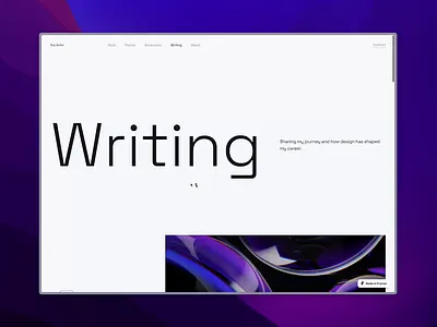 Blog experience for your design portfolio article blog clean design design portfolio framer minimal portfolio ui