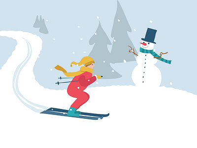 Skiing under the snow adobe illustrator alpinedesign flat illustration outdoorillustrationdribbble skiingillustration skiseasondribbble snow snowman illustration snowmanart snowmandesign snowmanillustration snowylandscapedesign snowyscenedribbble vector winter winterdesign winterillustrationdribbble wintermagicart wintersportsdesign