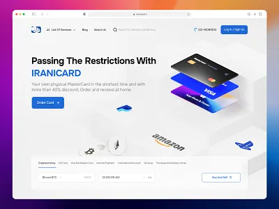 Hero Section with 3D illustration - IraniCard Website 3d 3d hero section gift card hero section illustration master card ui design userinterface visa card