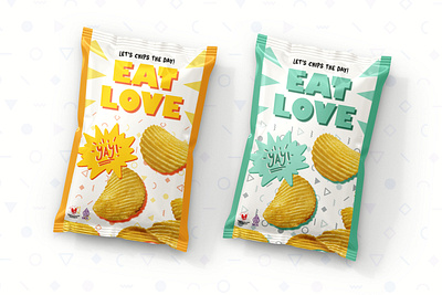 Eat Love chips designgraphic packaging