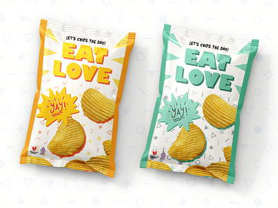 Eat Love chips designgraphic packaging