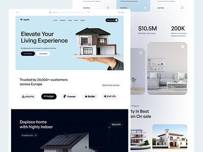 Real-estate Website Design - Zayox architecture business home home page design landing page design logo modern design real real estate real estate modern design smart home landing page smart home website design travelling ui uidesign uiux design usama web resources webdesign website design