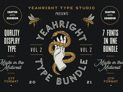 The Yeahright Type Bundle Vol 2 bold condensed display type font font bundle geometric handwritten narrow quality sans serif script stencil type typeface typography yeahright