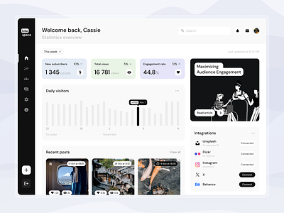 Content creators platform - Kite Space app content creation dashboard design management ui ux web