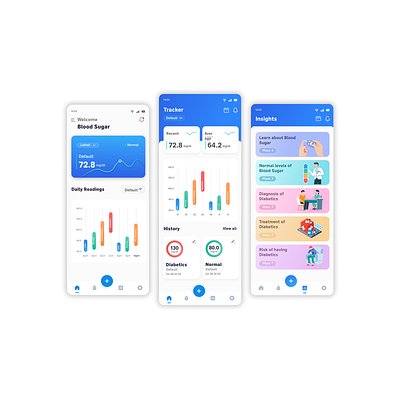 Blood Sugar Monitor app 3d app design creatives design figma graphic design illustration logo screenshots ui