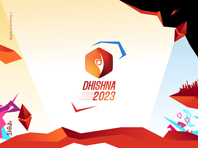 Dhishna 2023 Logo abstract affinity affinitydesigner branding creative cusat design dhishna gokul krishna r graphic design illustration kerala kochi logo soe tech techfest vector