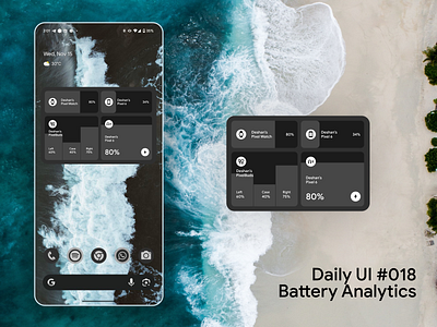 Battery Analytics Widget for android 018 dailyui design ui ux