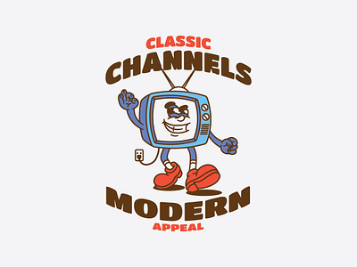 Classic TV 60s 70s brand brand identity branding character classic design graphic design illustratiion logo mascot nostalgic old style old tv retro television tv tv classic vintage