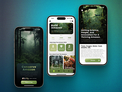 Nature Conservation App Concept app design design eco plant ecology environment forest interface ios leaves mobile mobile app nature nature app planet earth plant app product design ui ui concept ui visual design ux