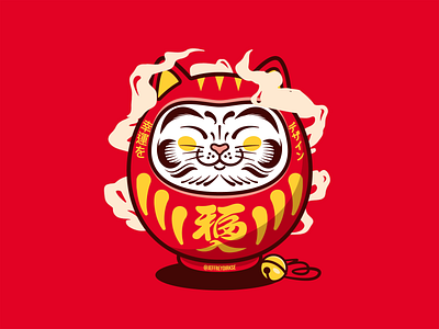 Daruma Cat 😸 🇯🇵 animation brand identity branding cat cat character character design daruma daruma cat daruma doll illustration japan jeffrey dirkse luck lucky cat motion motion graphics print sticker stickers vector