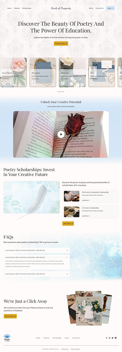 Poetry Website - Landing Page landing page poetry landing page poetry web design ui design ui ux design