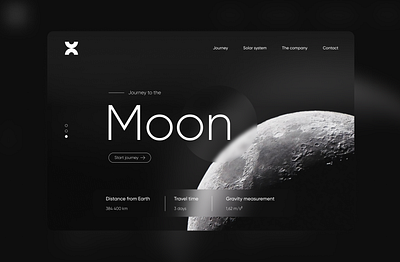 Journey to the moon 3d astronomy glassmorphism moon ui ux website