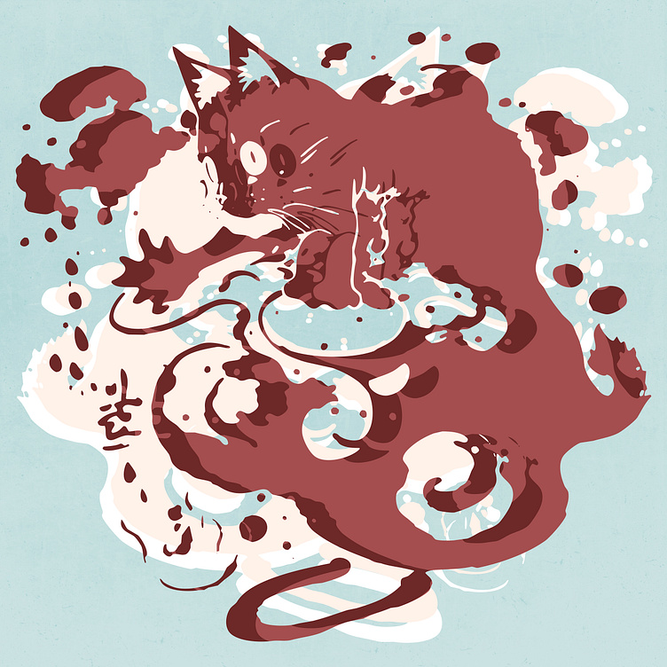 Abstract Splash Cats by Ilya on Dribbble