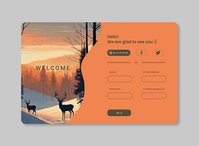 Sign up from ui ux web design