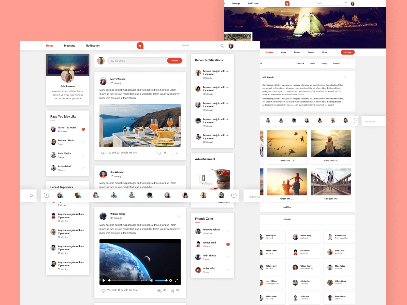 Social Club Network HTML Template - Adda by HasThemes on Dribbble