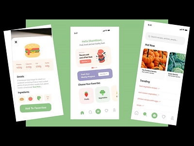 Nutrition App Design animation app design creative design figma uiux