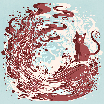 Abstract Splash Cats abstract cat curious cute freak ink psychedelic sad splash strange water weird