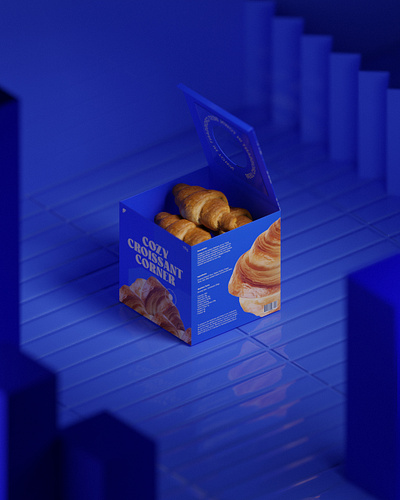 Cozy Croissant Corner (Brand identity case study) 3d brand identity branding cafe brand identity graphic design logo