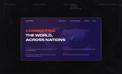 Landing page for DP World art direction attractive b2b website design dpworld dubai landingpage modern new shipping ui ux web websitedesign