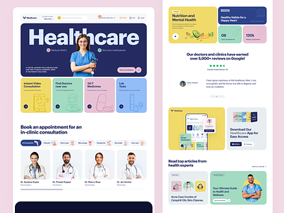 Medicare Website Design for Healthcare appointment booking health care healthcare homepage hospital website landing page landing page design medical app medical care medical service website medicare medicare digital doctor website medicare landing page medicare website online doctor web design webdesign website design