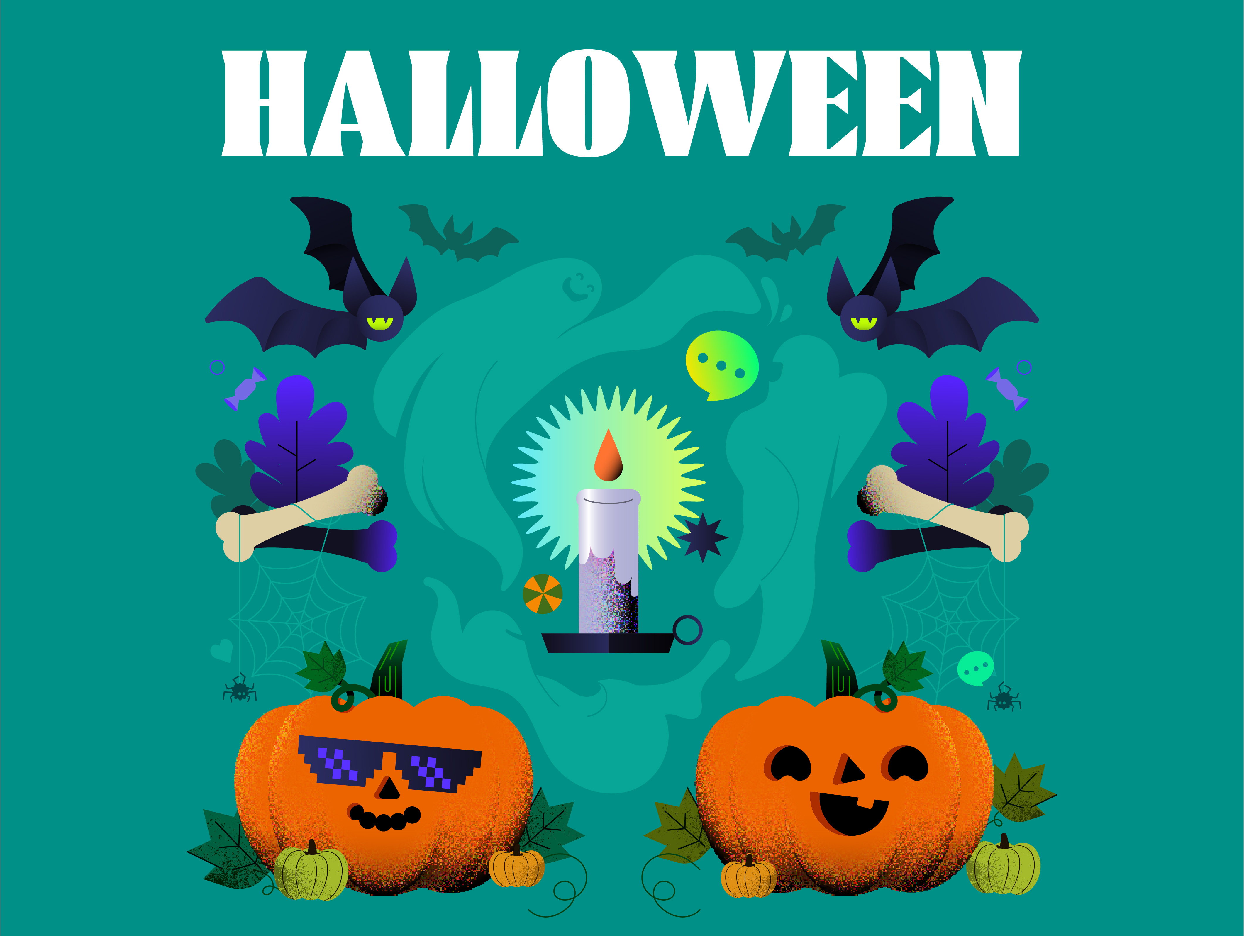 Halloween design ghost graphic design halloween ill illustration ui vector