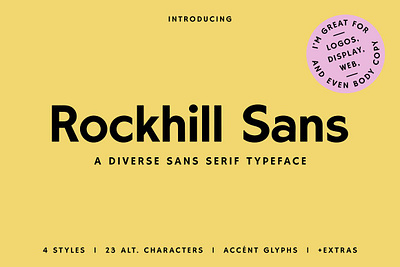 Rockhill Sans A Diverse Sans Serif branding font font family graphic design hand lettering handwritten layout minimal clean sans serif sans serif font typeface lettering