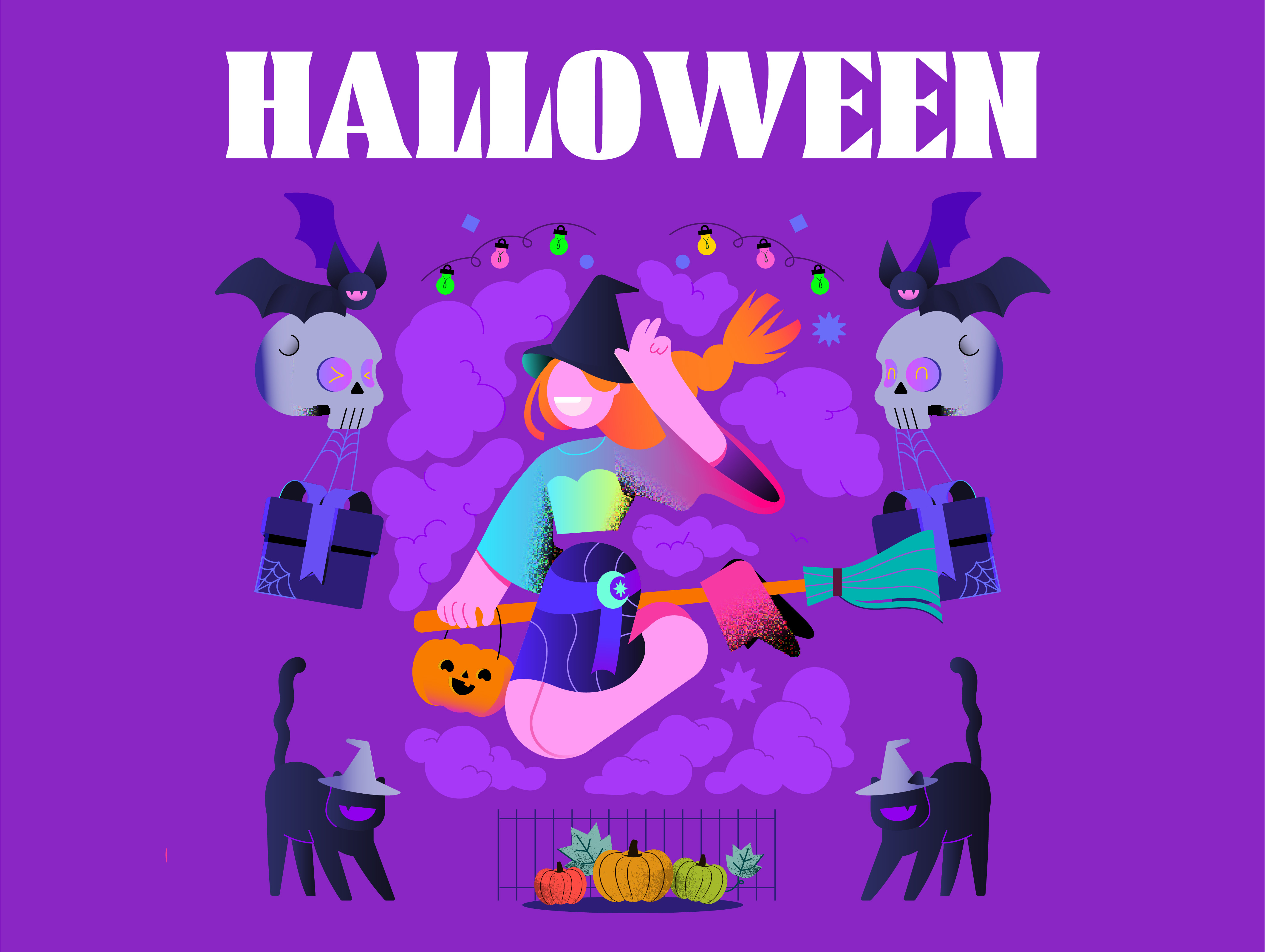 Halloween app design graphic design halloween illustration ui vector