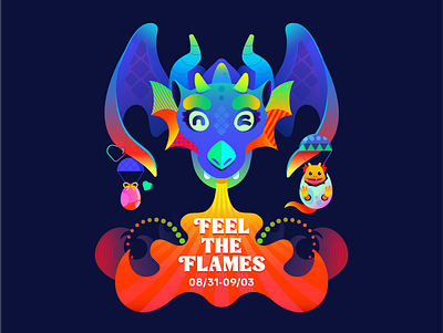 Feel the Flames design dragon flames graphic design illustration ui vector