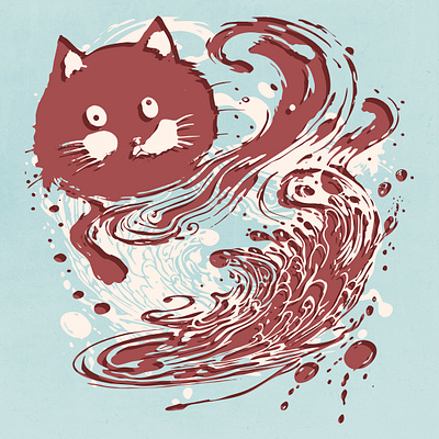 Abstract Splash Cats abstract cat curious cute freak ink psychedelic sad splash strange water weird