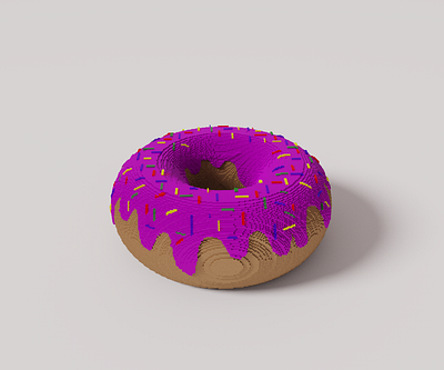 Voxel (3D pixel) doughnut 3d pixel voxel