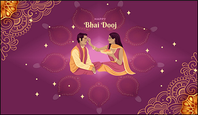 Happy Bhai Dooj card design designing designs festive designs graphic design greeting card illustration new design ui