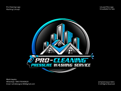 Pressure Power Wash Logo, Home House Cleaning Logo Template building wash logo business logo city wash logo cleaning cleaning logo creative logo home cleaning logo house cleaning logo logo branding logo design power clean logo power wash logo pressure pressure wash pressure wash logo pressure wash logo template spray logo wash washing logo water