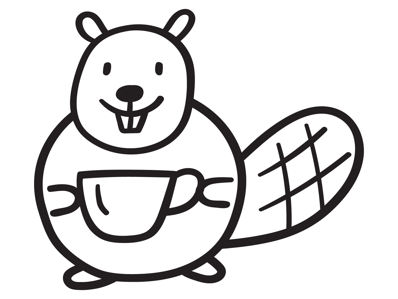 Beaver with cup beaver coffee coffee shop design graphic design icon illustration logo mark shop symbol