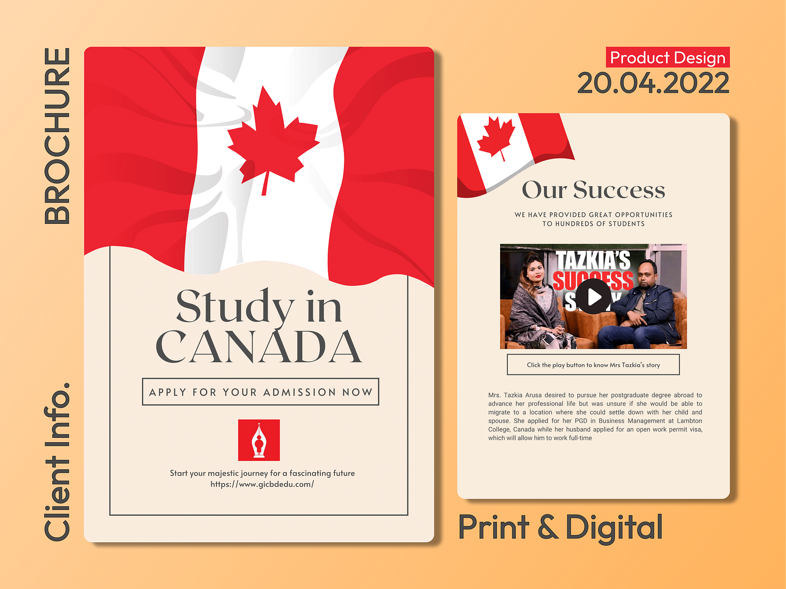 Brochure Design - Canada Visa by Rayhanur Rahman Shimul on Dribbble