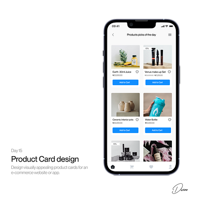 Product cards for an e-commerce App mobile ui