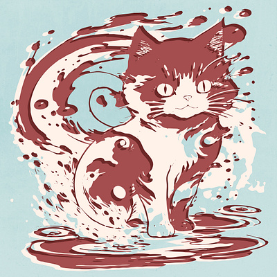 Abstract Splash Cats abstract cat curious cute freak ink psychedelic sad splash strange water weird