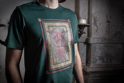Monblard medieval t-shirt print alchemy dragon medieval mysterious print t shirt