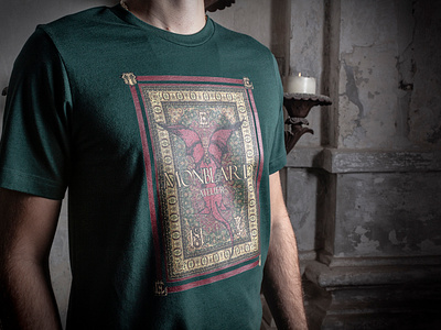 Monblard medieval t-shirt print alchemy dragon medieval mysterious print t shirt