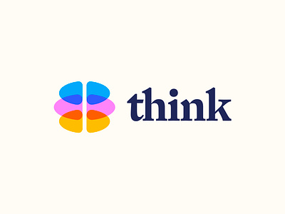 Think logo concept (unused) ai brain branding colorful connection human icon inteligent intellect logo nerd smart technology techy think thinking thoughts transparent trustworthy waves