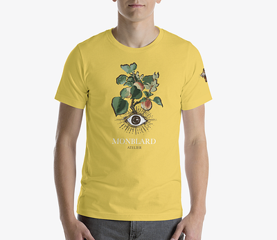 Monblard t-shirt, alchemy/mystery eye alchemy eye illuminati mystery print t shirt yellow