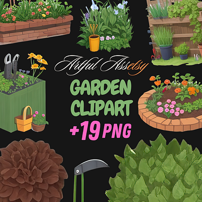 Garden Clipart clip art clipart clipart png design garden graphic design greenery illustration leaves png png files