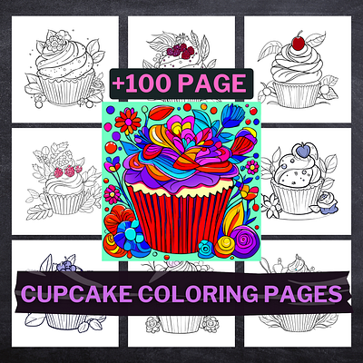 +100 Cupcake Coloring Pages amazon kdp color coloring coloring book coloring page coloring pages coloring sheet coloring sheets cupcake kdp