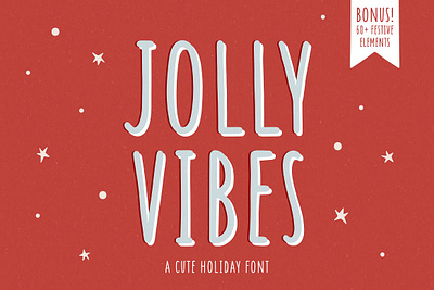 Jolly Vibes - Holiday Font christmas font christmas tree decoration drawn gingerbread greeting holiday graphics illustration line art line drawing merry christmas quote rustic rustic font scandinavian seasonal stars and moon type tree uppercase winter