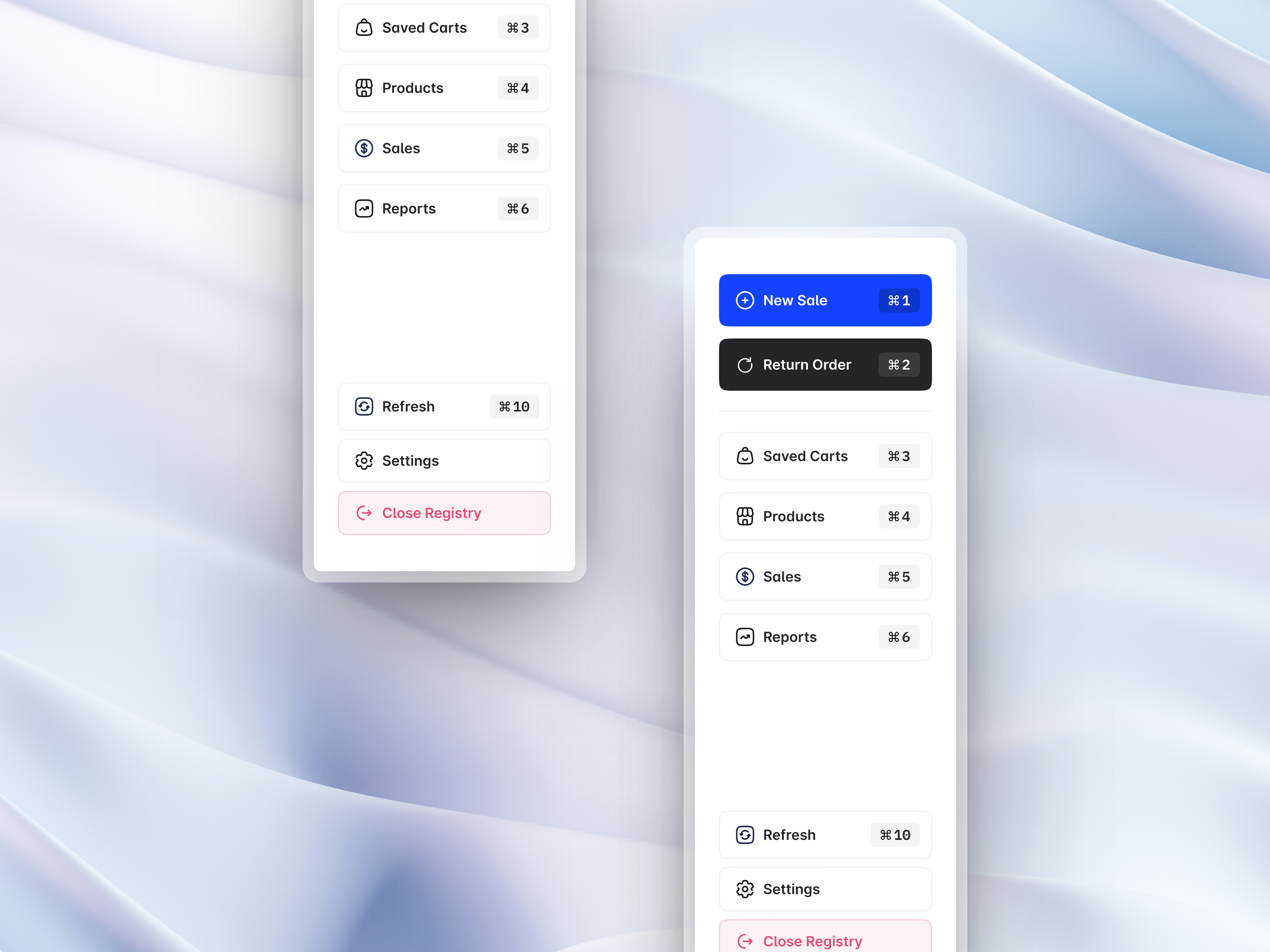 POS Sidebar Navigation ios navigation pos sidebar
