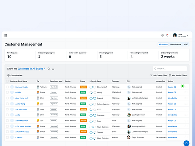 Customer Management Hub design thinking grid table table design ui user expereince visual design